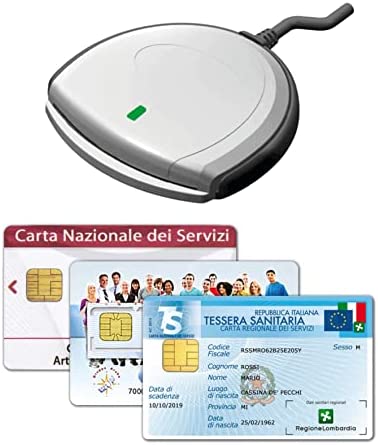 SCR3310 V2.0 – NUOVO Lettore USB per la tessera Sanitaria Carta Nazionale dei Servizi TS-CNS, attivazione SPID, Firma Digitale, Accesso al fascicolo Sanitario FSE, Plug & Play