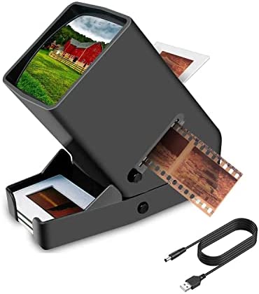 Visore per diapositive e negativi a LED portatili da 35 mm Proiettore di diapositive Visualizzatore di diapositive da tavolo a LED Daylight Ingrandimento 3x per diapositive da Lettore diapositive