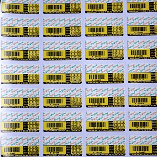 StickersLab – 108 ETICHETTE ADESIVE SIGILLO DI GARANZIA CON ID SERIALE, MESE ED ANNO