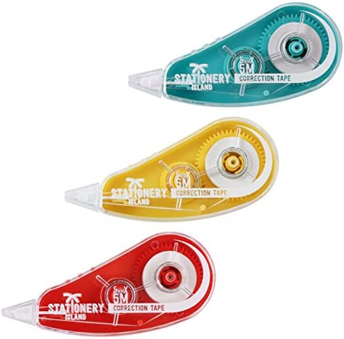 Stationery Island Bianchetto Nastro Set Di 3-5m x 5mm. Bianchetto a Nastro Confezioni. Sbianchetto a nastro. Correttore a Nastro Per Ufficio, Appunti, Bricolage, Bullet Grid Journal e Scrapbooking.