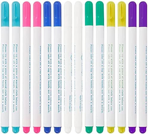 TIMESETL 14 penne per la marcatura del tessuto cancellabili dall’acqua PCS, penna in tessuto solubile in acqua a 7 colori