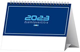 Calendario da tavolo 2023 basic blu 19×15 calendario dell’avvento made in Italy prodotto da maestri artigiani con festività santi organizer scrivania