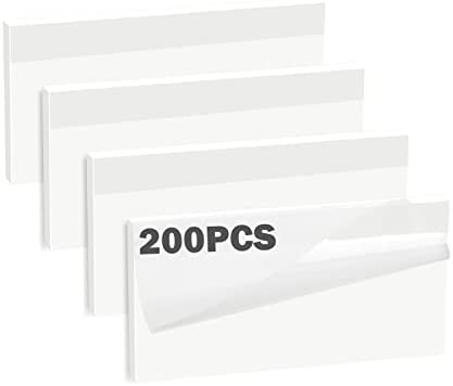 200 fogli di note adesive trasparenti, 150 x 75 mm, resistenti all’acqua e riscrivibili, 4 confezioni di foglietti trasparenti, adatti per leggere, studiare, ufficio e casa