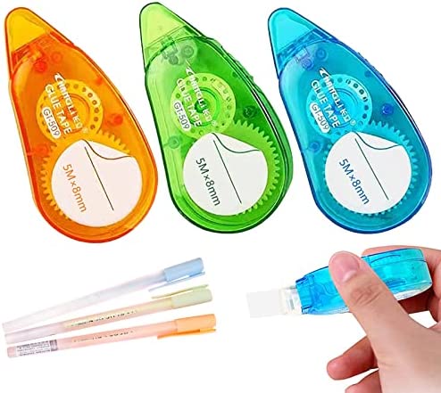 Rullo di Colla Biadesivo 3pcs Rollerpermanente a Nastro Biadesivo per Foto Colla Nastro Adesivo Scrapbooking Accessori Nastro Biadesivo Trasparente per Artigianato Biglietti Foto Diari e Scrapbooking