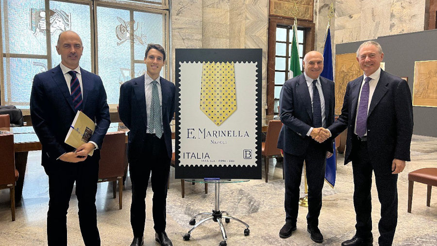 Presentato il francobollo dedicato all’azienda Marinella