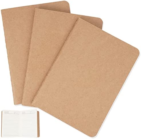3 pezzi Quaderni Piccoli A6, Taccuino Tascabile 14cm x 10cm, Quaderno Piccolo Righe Kraft 30 Fogli/60 Pagine, Quadernino Piccolo, Block Notes Piccoli A6, per Registrare e Appunti Pittura Graffiti
