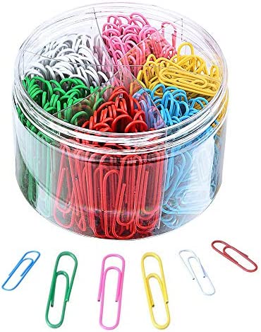 ZMREN Graffette colorate, Graffette multicolori 300 pezzi 28mm + 150 pezzi 50mm Graffetta, Mollette per carta per ufficio, scuola e organizzazione di documenti personali